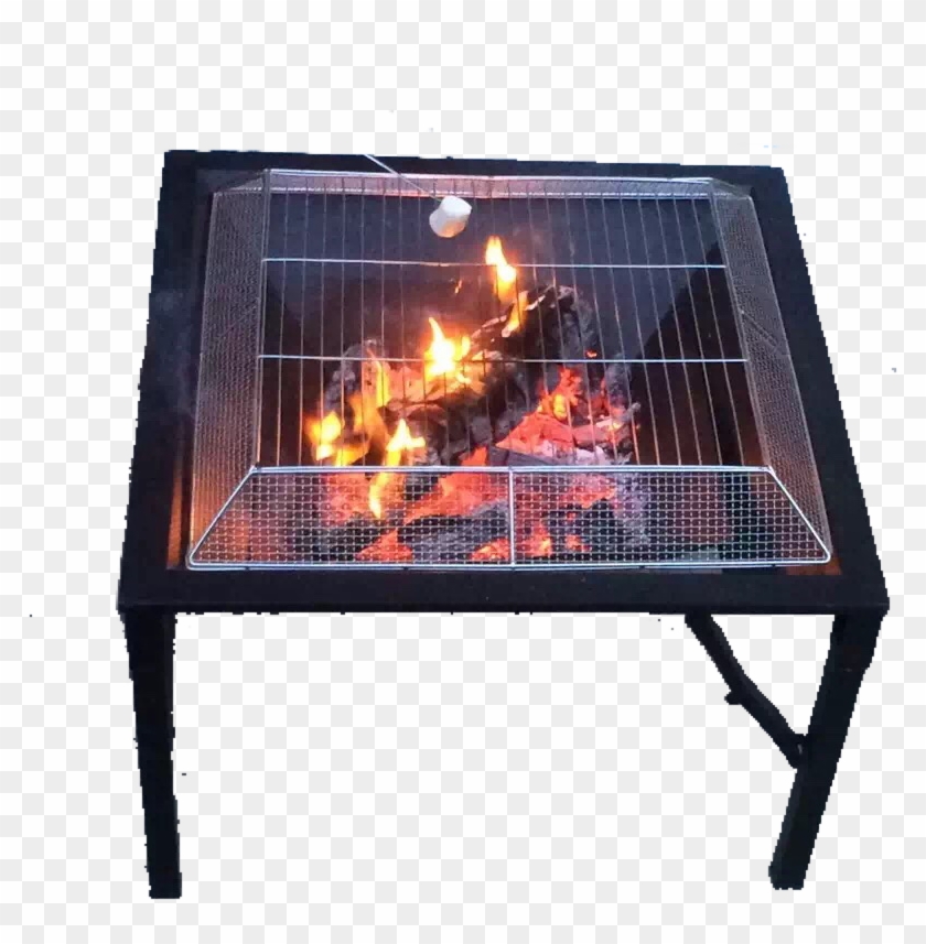 27″ Outdoor Square Wood Fire Pit Foldable With Grillable - Flame Clipart #1653038