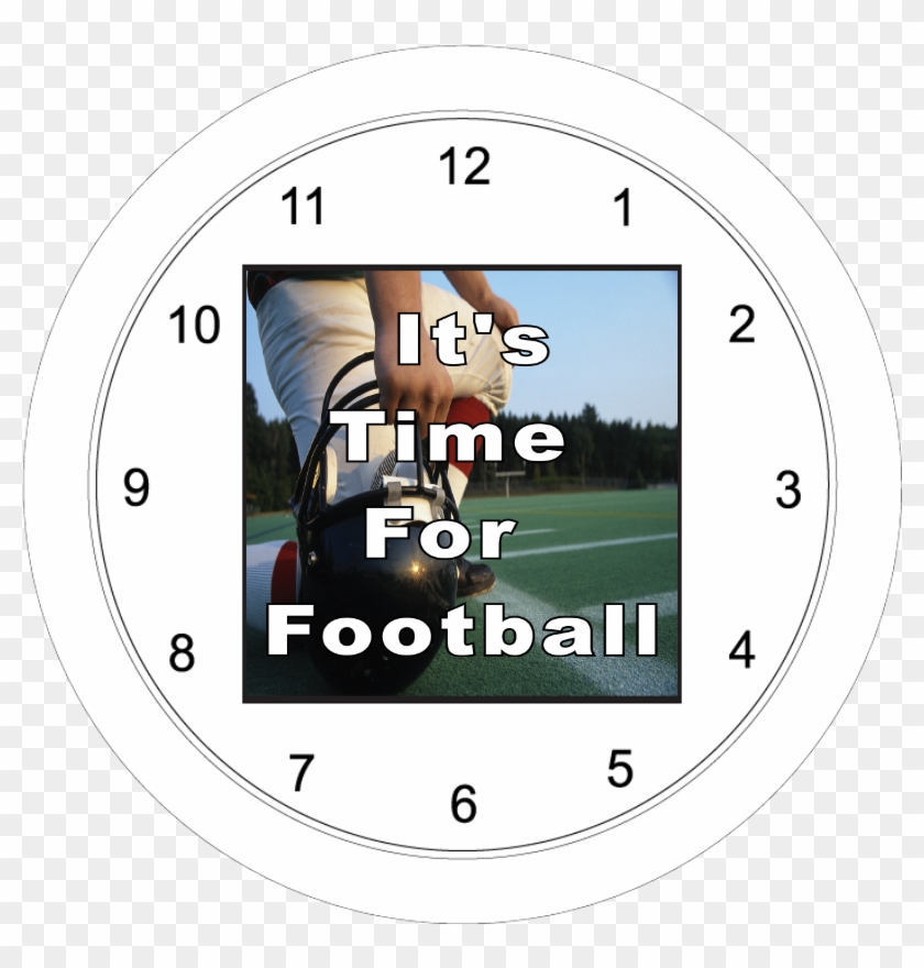 It's Time For Football -aluminum Face Wall Clock W/lens - Clock Clipart