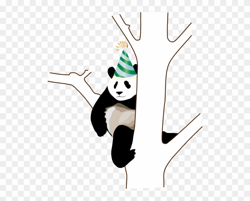 Panda On Tree Clipart - Png Download