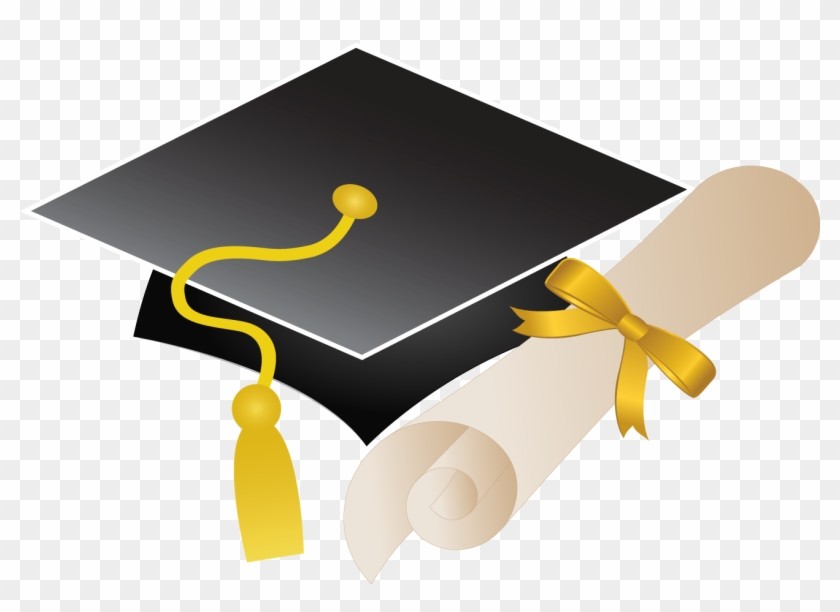 1304 X 888 5 - Graduation Cap And Diploma Vector Clipart