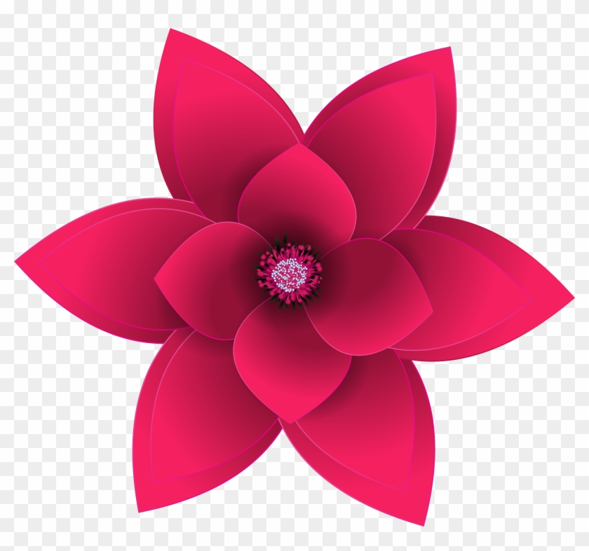 Red Flower Clipart 5 Petal Clipart - Png Download