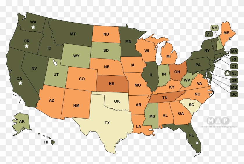 United States Map - Marijuana Legalization Clipart