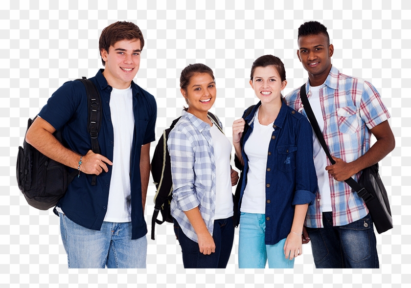 Four Students Isolated - Secondary Students Clipart