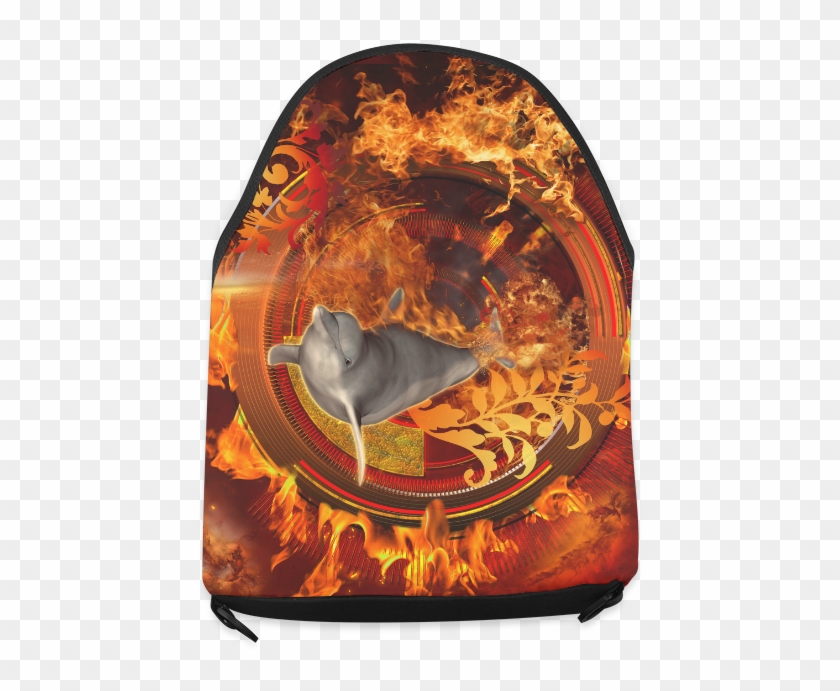 Funny Dolphin Jumping By A Fire Circle Crossbody Bag - Chair Clipart