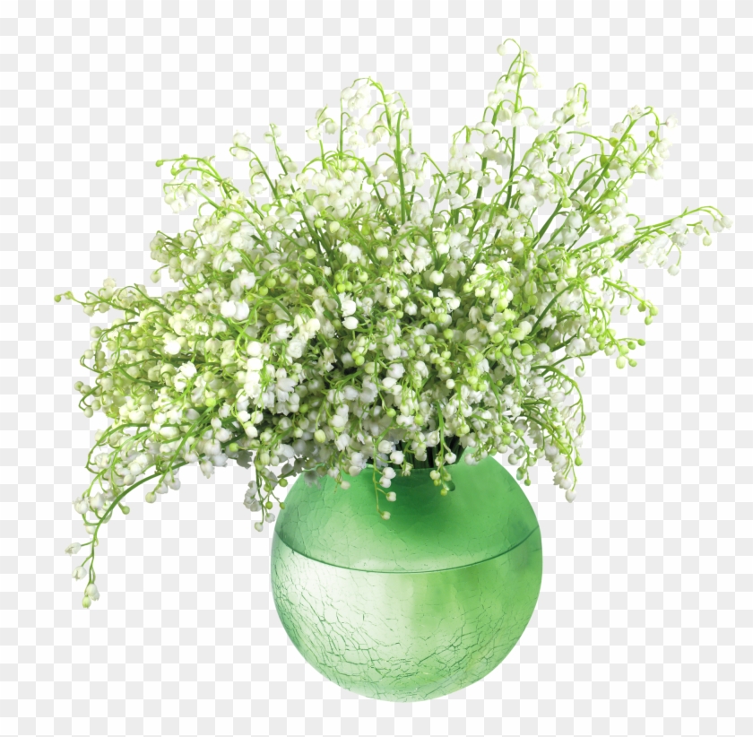 Lily Of The Valleyin Vase Png Clip Art Image - Vase De Fleure Deco Transparent Png