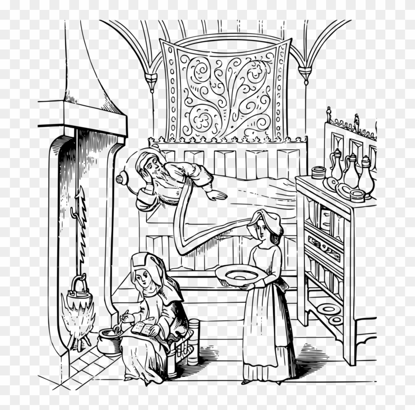 687 X 750 3 - Hospital Room Black And White Clipart - Png Download #1659771