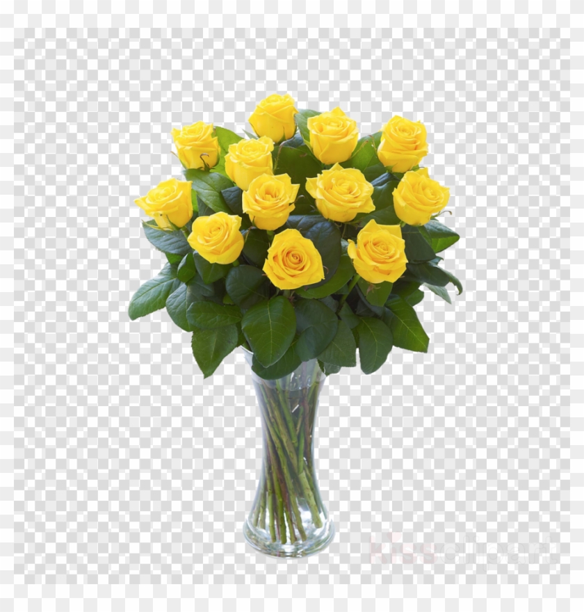 Download Elegant Red Roses Vase Arrangement Clipart - Png Download #1660003