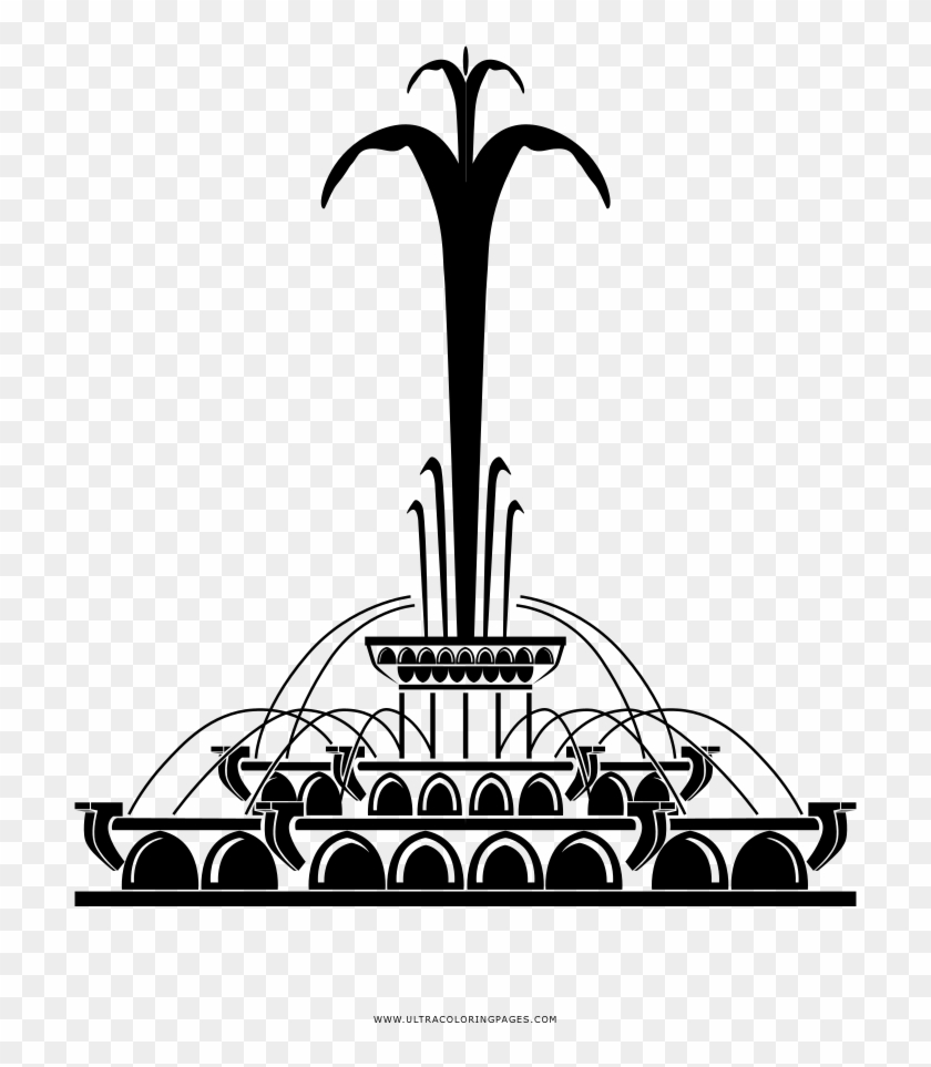 Buckingham Fountain Coloring Page - Chicago Buckingham Fountain Icon Clipart #1660249