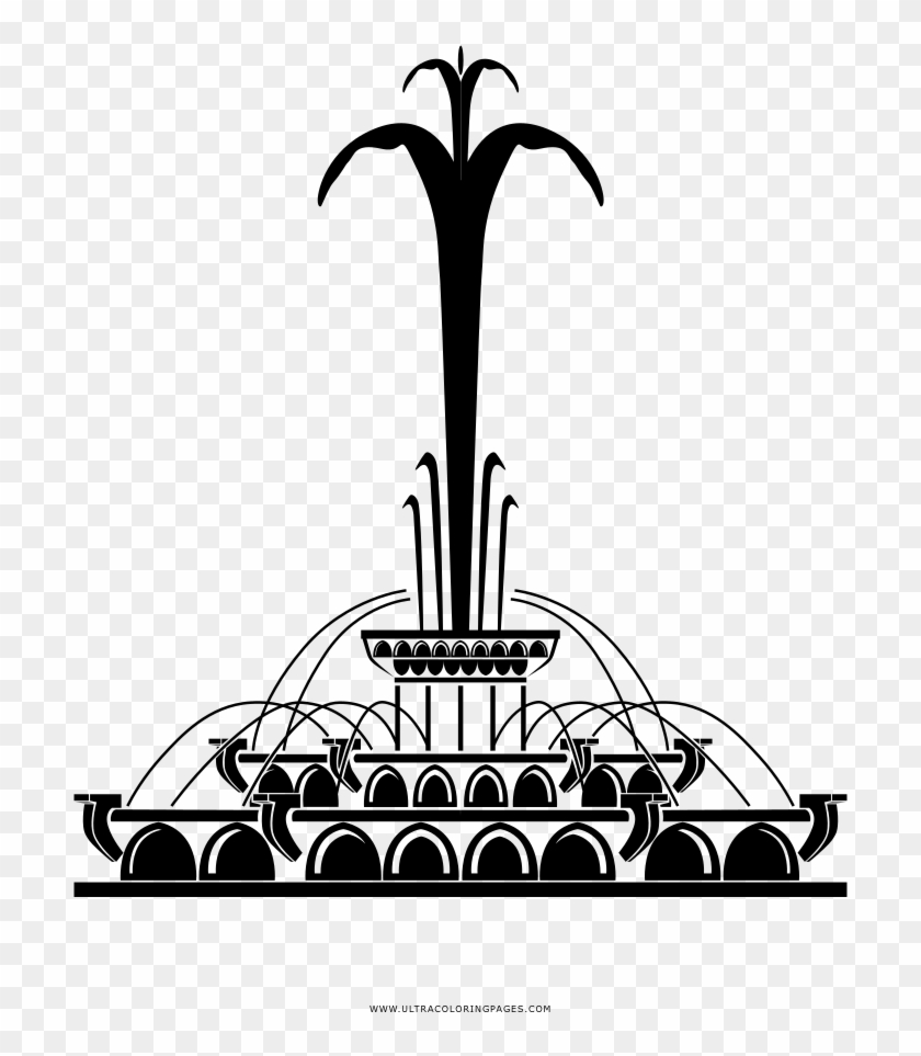 Buckingham Fountain Coloring Page - Chicago Buckingham Fountain Icon Clipart