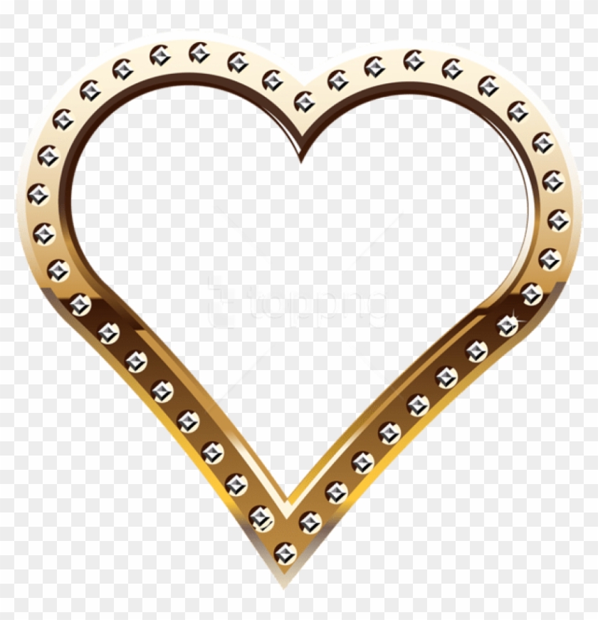 Free Png Download Heart Border Gold Clipart Png Photo - Gold Heart Border Png Transparent Png #1660313