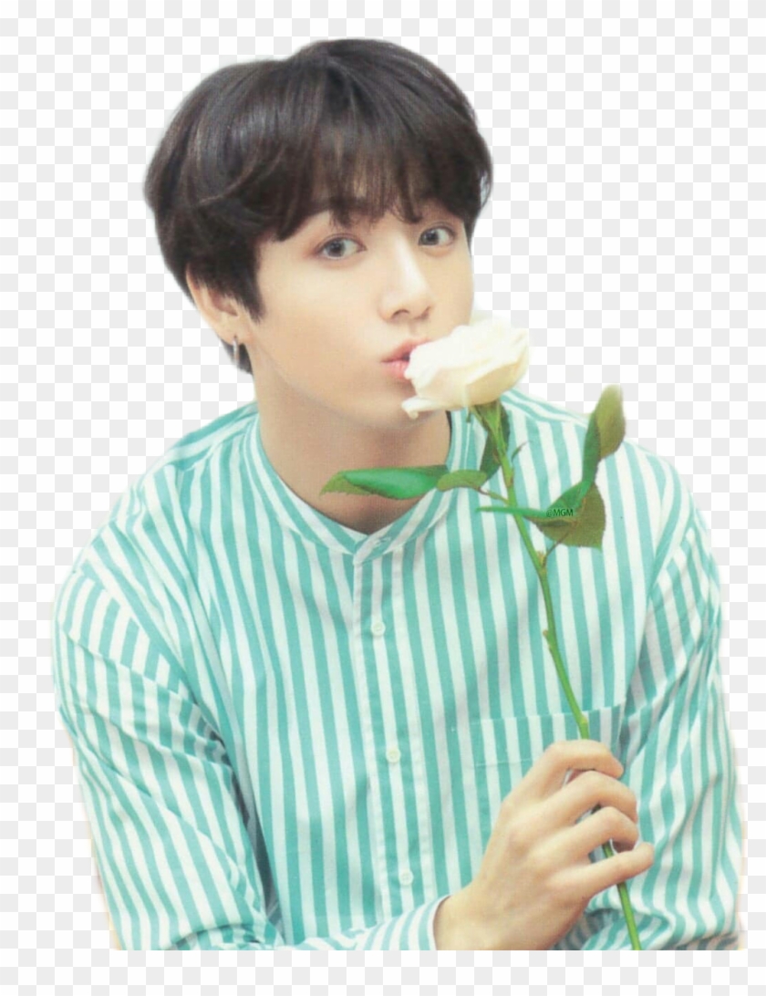 #freetoedit #jungkook #bts #kpop #png - Jungkook With A Flower Clipart