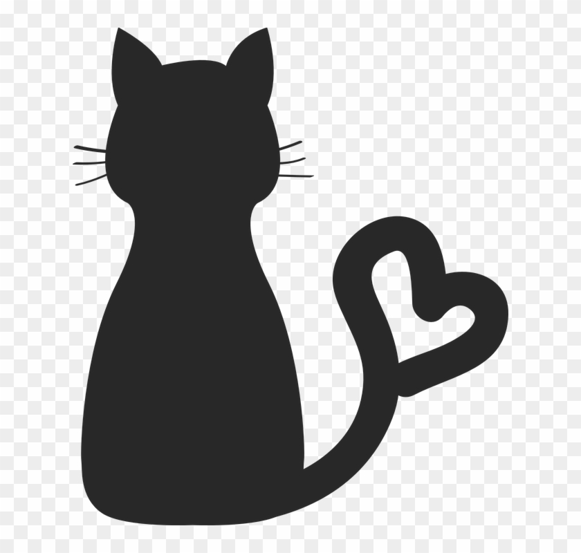 Kostenloses Bild Auf Pixabay - Cat Silhouette Heart Tail Clipart #1662105