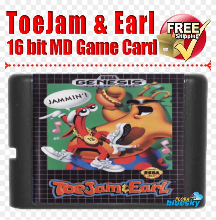 Details About Toejam & Earl 16 Bit Sega Md Game Card - Free Shipping Icon Clipart