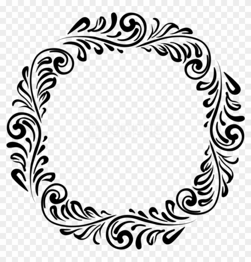 Free Png Download Round Black Border Frame Clipart - Border Round Design Png Transparent Png #1663555