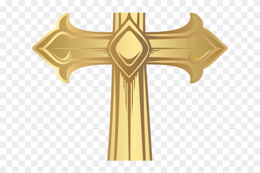 Red Cross Clipart Crucifix - Gold Transparent Cross Clip - Png Download