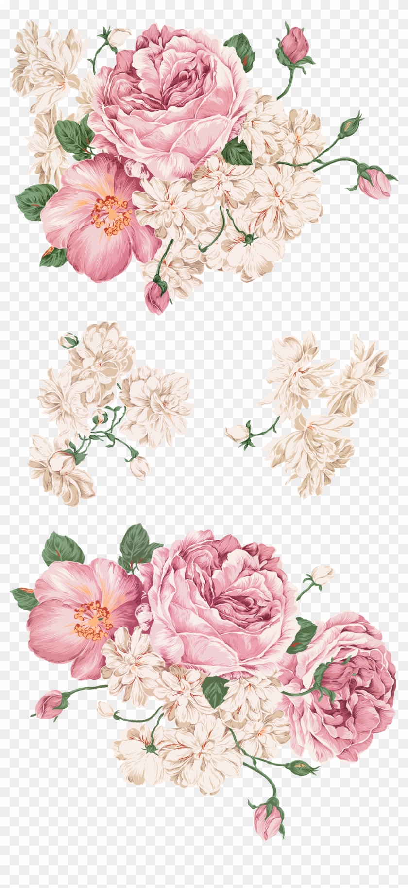 Banner Transparent Stock Drawing Painting Painted Transprent - Vintage Flowers Psd Clipart #1663943