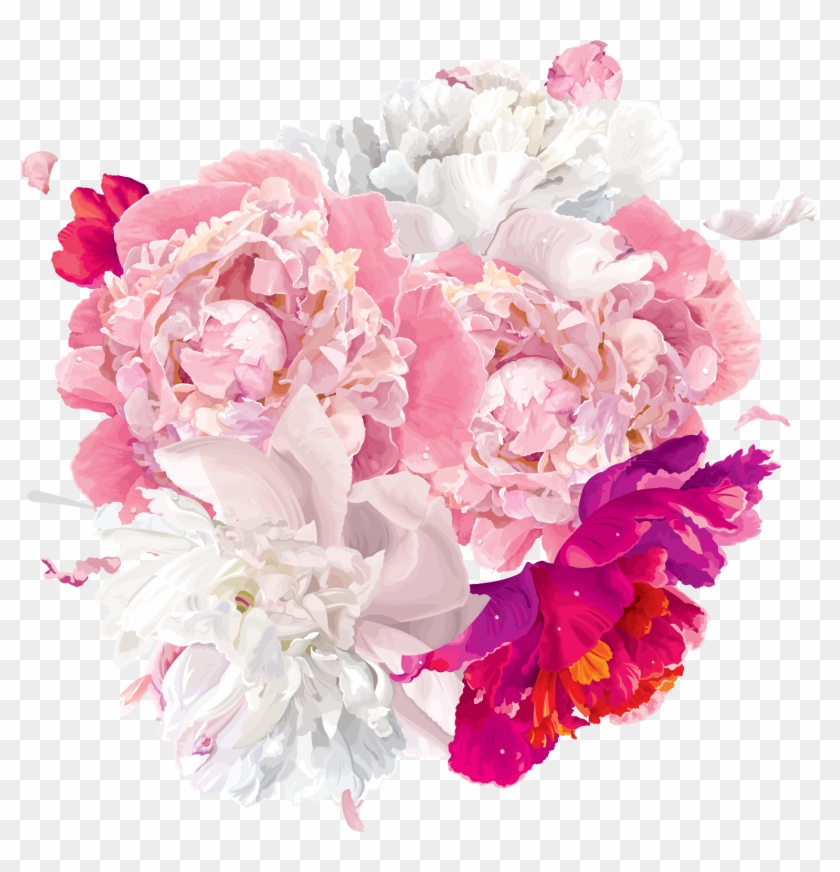Peony Clipart Vector - Προσκλητηρια Βαπτισησ Με Λουλουδια - Png Download
