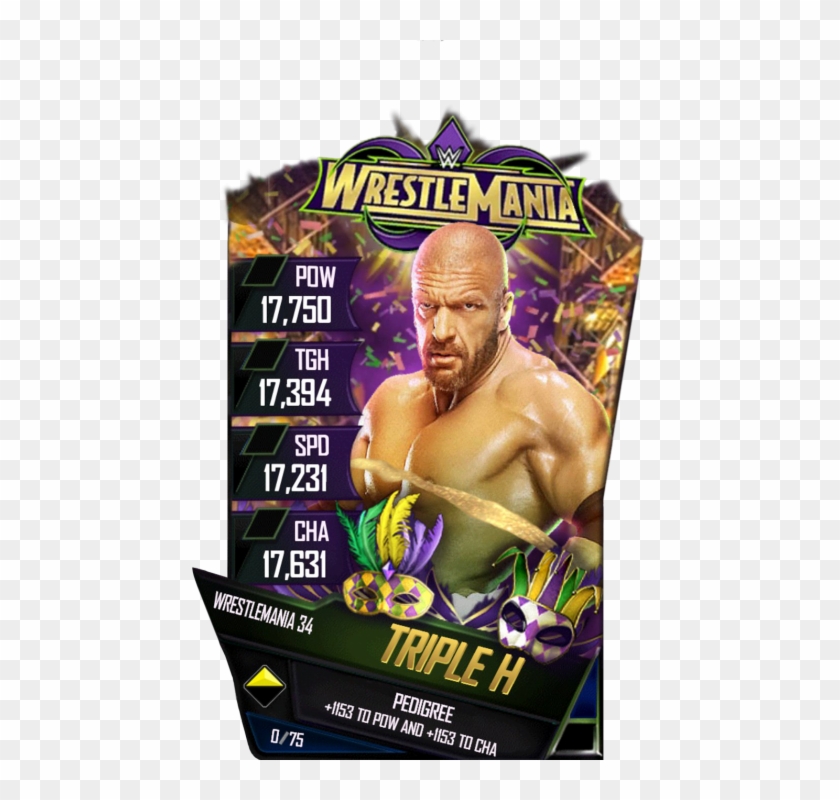 Tripleh S4 19 Wrestlemania34 - Wrestlemania 34 Card Wwe Supercard Clipart