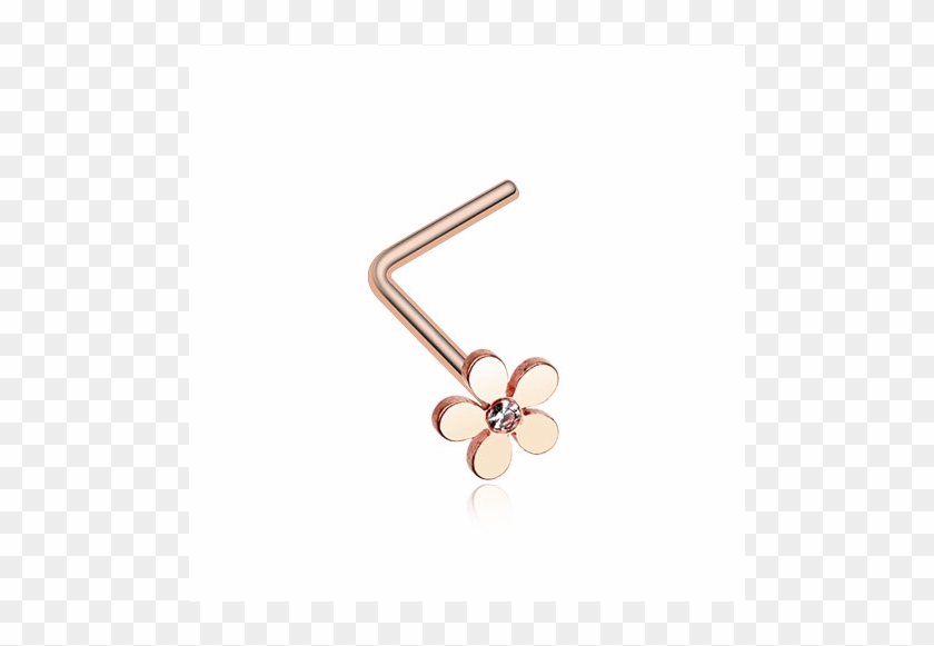 Freshtrends Rose Gold Plated Grand Plumeria L-shape - Brass Clipart #1665079