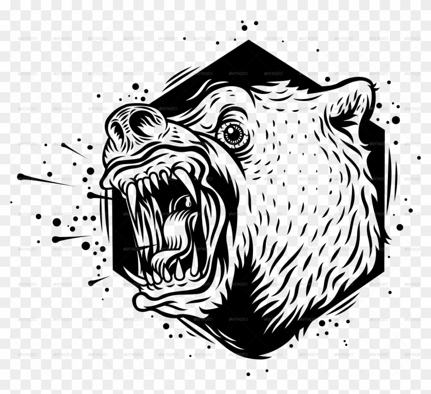 2313 X 2005 10 - Angry Bear Vector Png Clipart #1665082