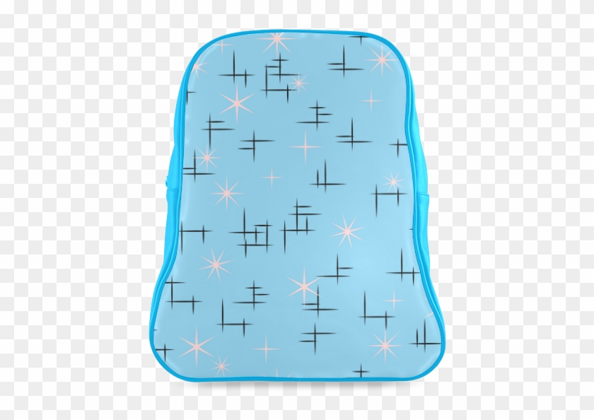 Abstract Lines And Pink Stars On Baby Blue Retro School - Illustration Clipart