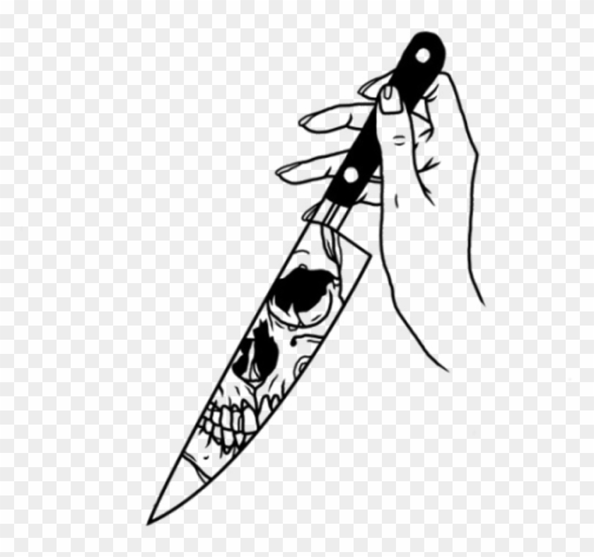 #halloween #ghost #tumblr #spooky #spoopy #grunge #scary - Aesthetic Knife Drawing Clipart