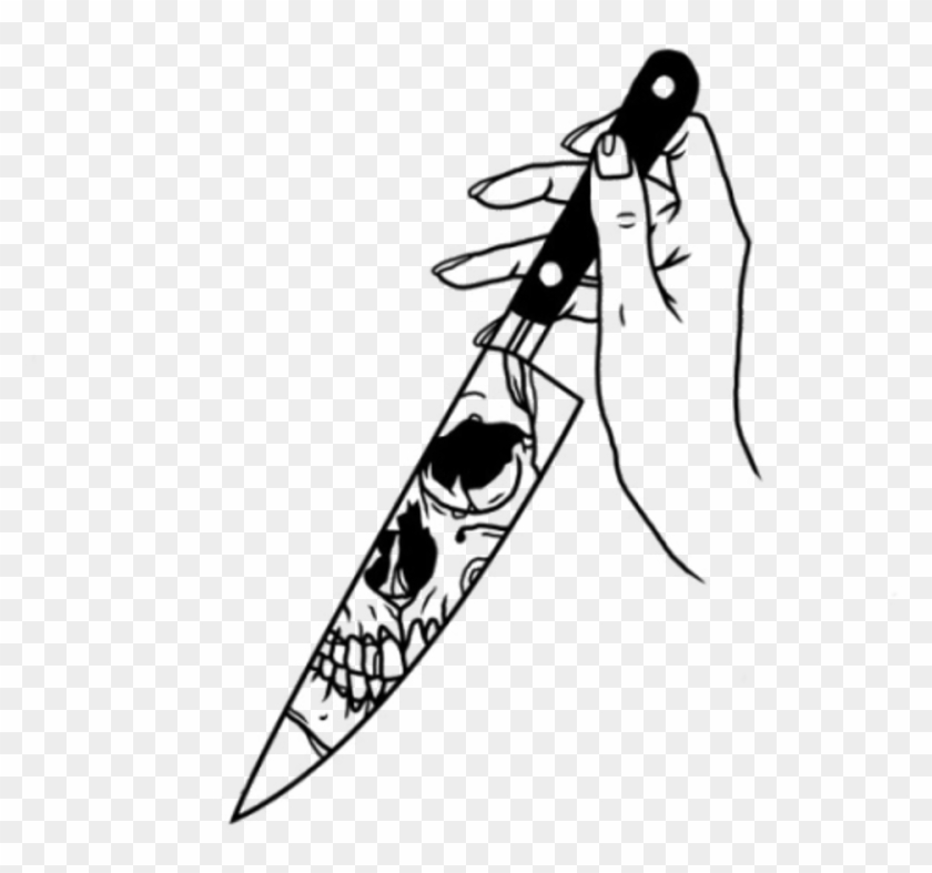 #halloween #ghost #tumblr #spooky #spoopy #grunge #scary - Aesthetic Knife Drawing Clipart #1665243
