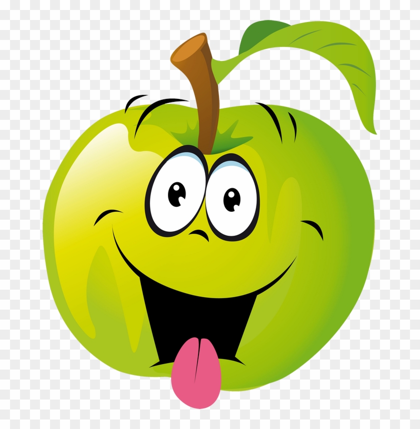 Apfel Mit Smiley - Fruits Clipart Smileys - Png Download