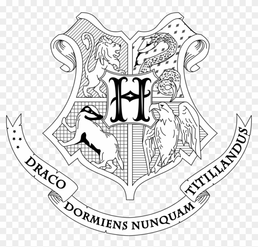 Coloring Page For Beatiful Draw Kids And - Harry Potter Coloring Pages Hogwarts Crest Clipart #1665742