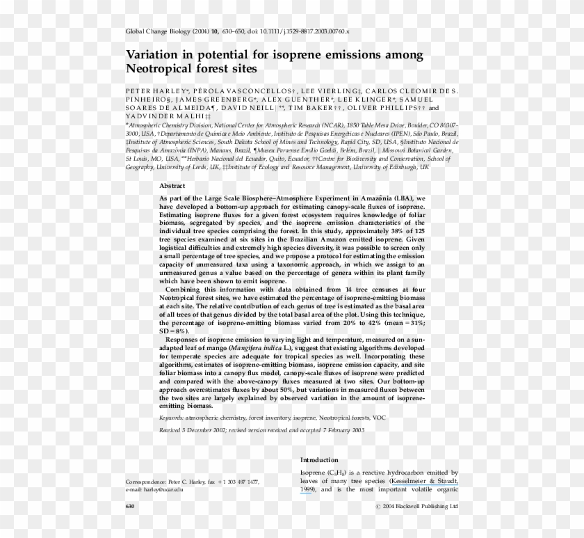 Variation In Potential For Isoprene Emissions Among - "but For The Blessing..., On Page 88, Thirty-ninth Clipart #1667425