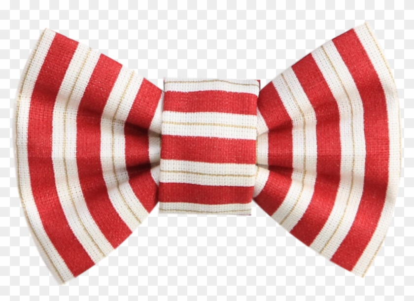 Res And White Bow Tie With A Gold Stripe Clipart #1667795