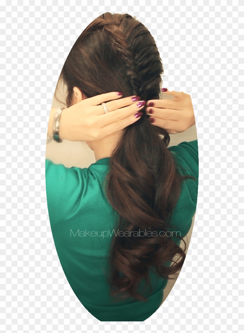 Half French Braided Updo Hairstyle Style Girl Clipart