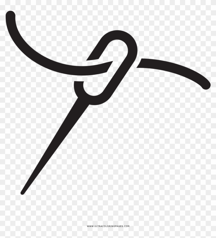 Sewing Needle Coloring Page Clipart