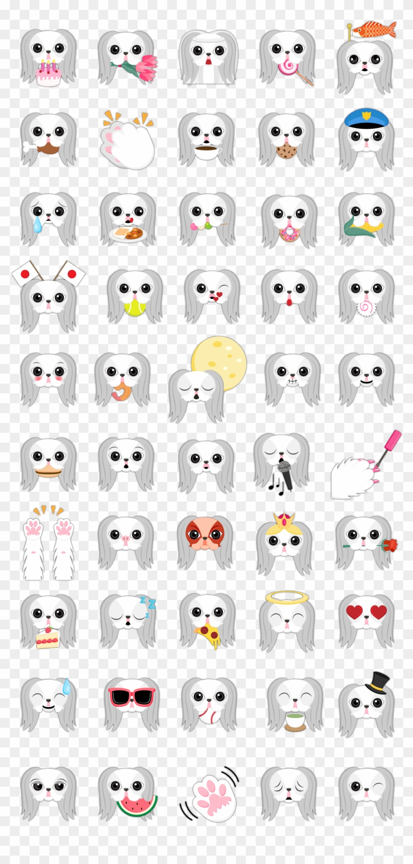 Japanese Chin Emoji Stickers Are You A Japanese Chin - Cartoon Clipart