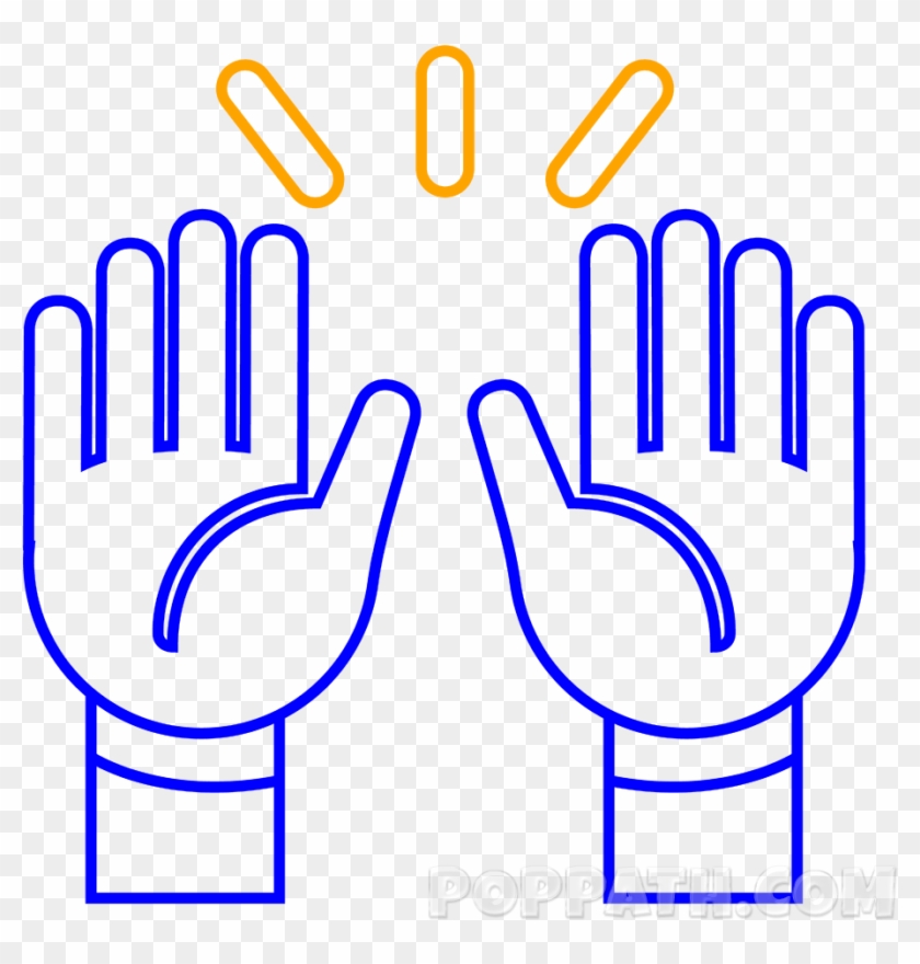 Add 3 Ray Marks As Shown To Give The Emoji Extra Detail - Emoji Clipart Black And White Hands - Png Download #1670953