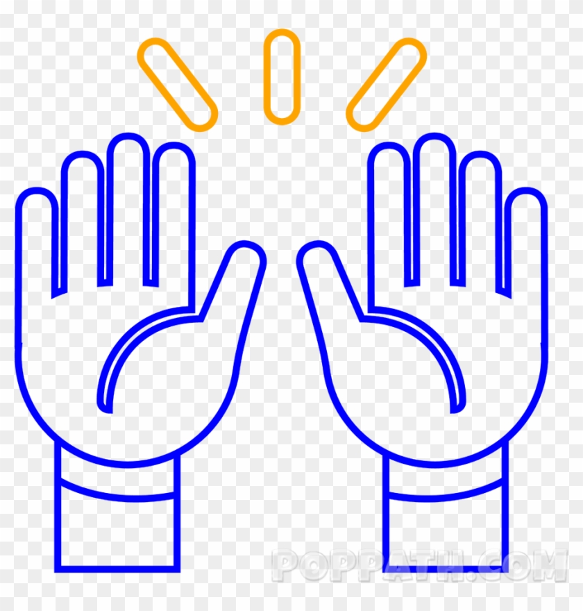 Add 3 Ray Marks As Shown To Give The Emoji Extra Detail - Emoji Clipart Black And White Hands - Png Download