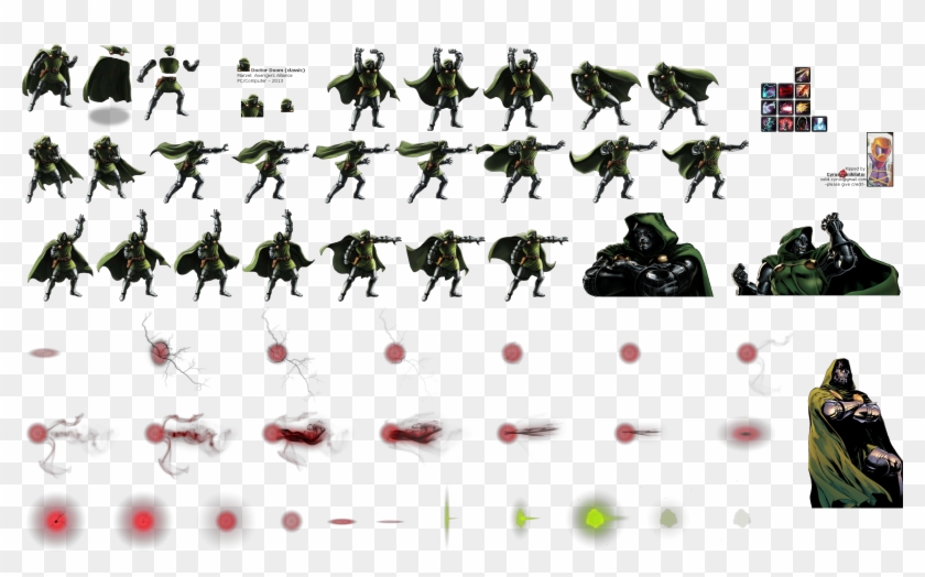 Doom Clipart Sprite - Dr Doom Sprite Sheet - Png Download