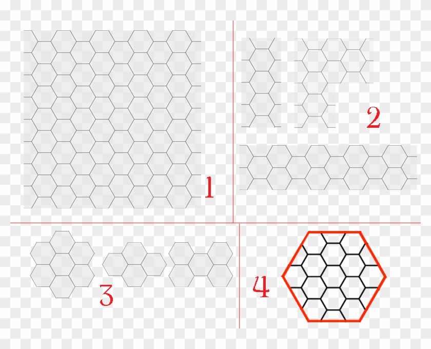 1) Square Tile, Hex Grid 2) Rooms Cut To Fit, Hex Grid - Circle Clipart #1671251