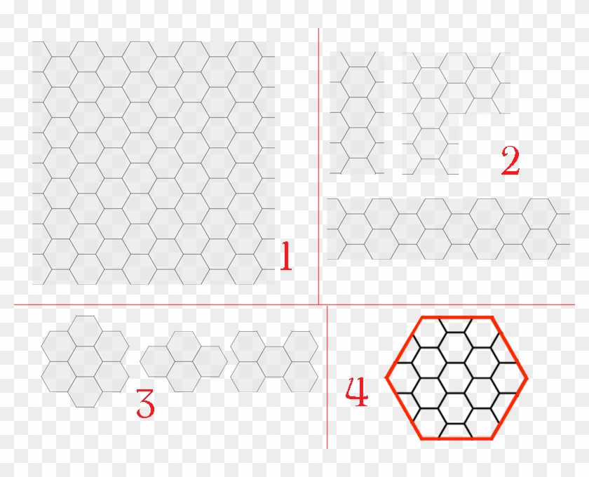 1) Square Tile, Hex Grid 2) Rooms Cut To Fit, Hex Grid - Circle Clipart