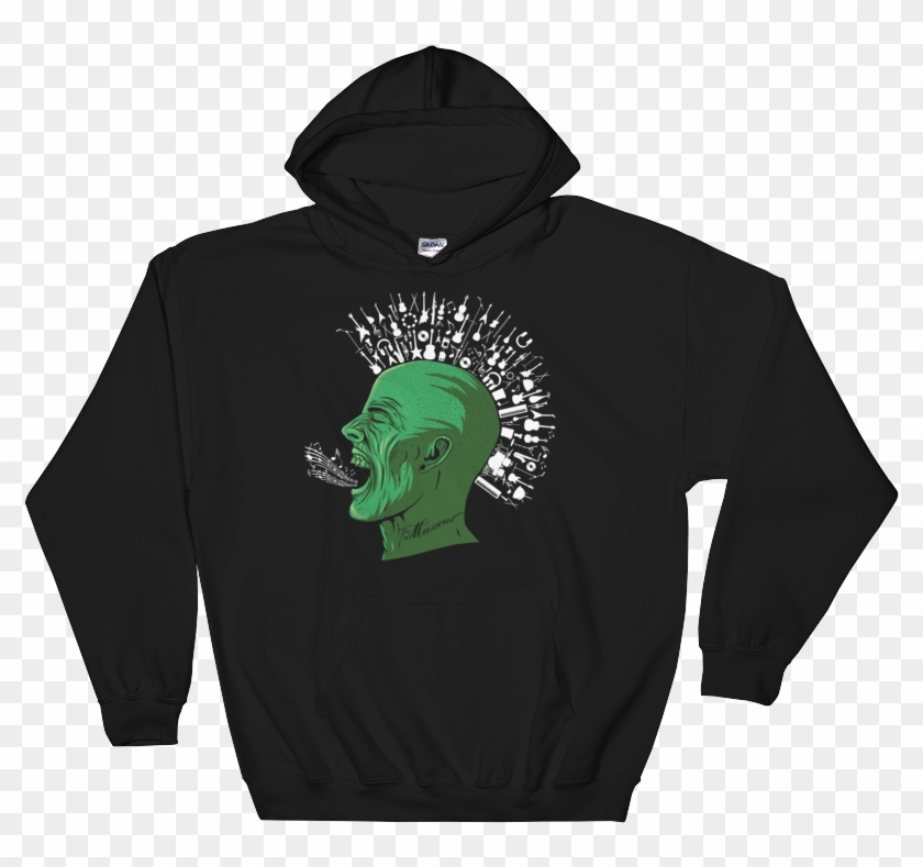 Green Mohawk Hooded Sweatshirt - Motorcycle Hoodie Clipart
