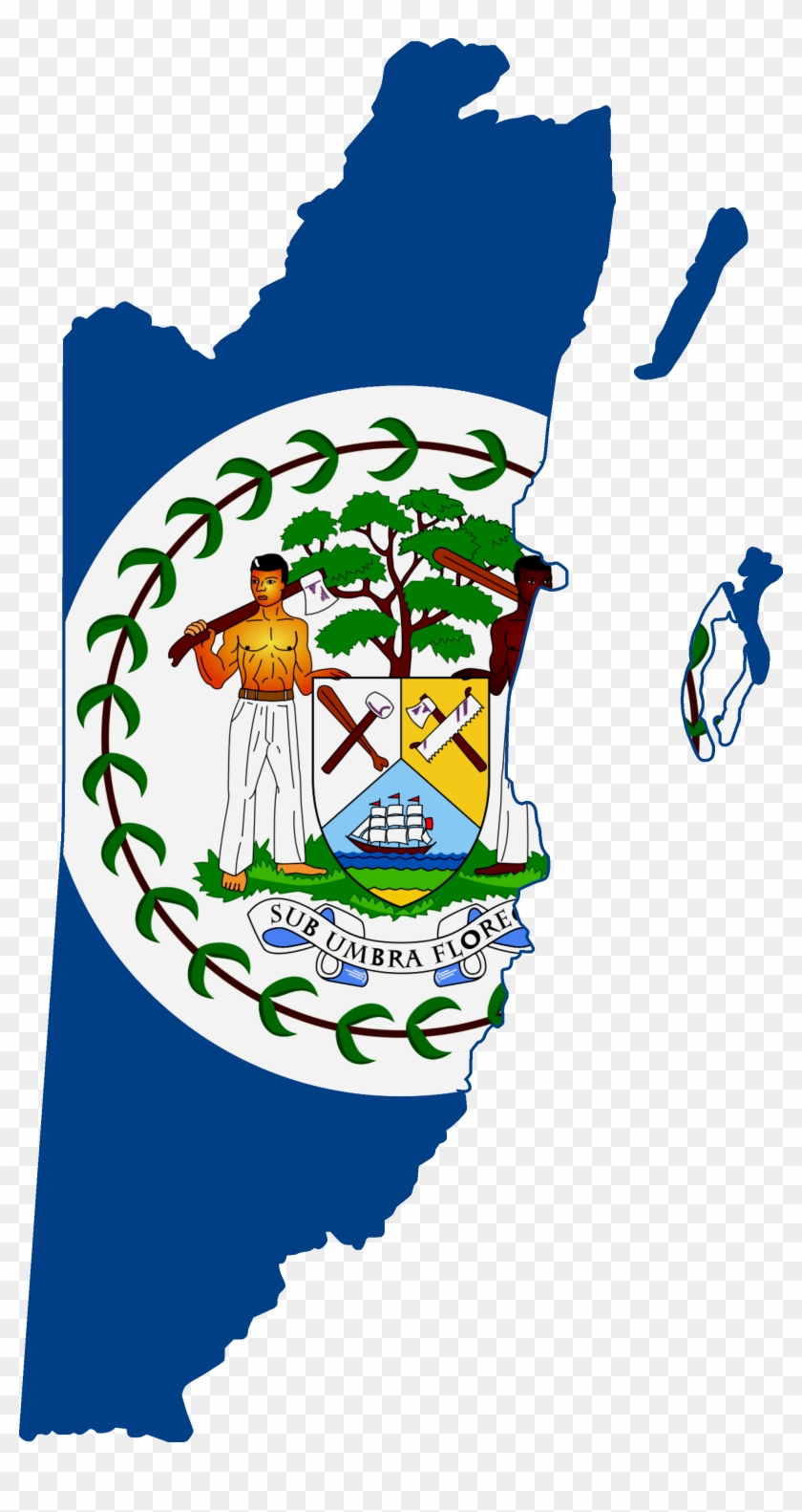 Flag Map Of British Honduras (1950 - Belize Flag Map Png Clipart