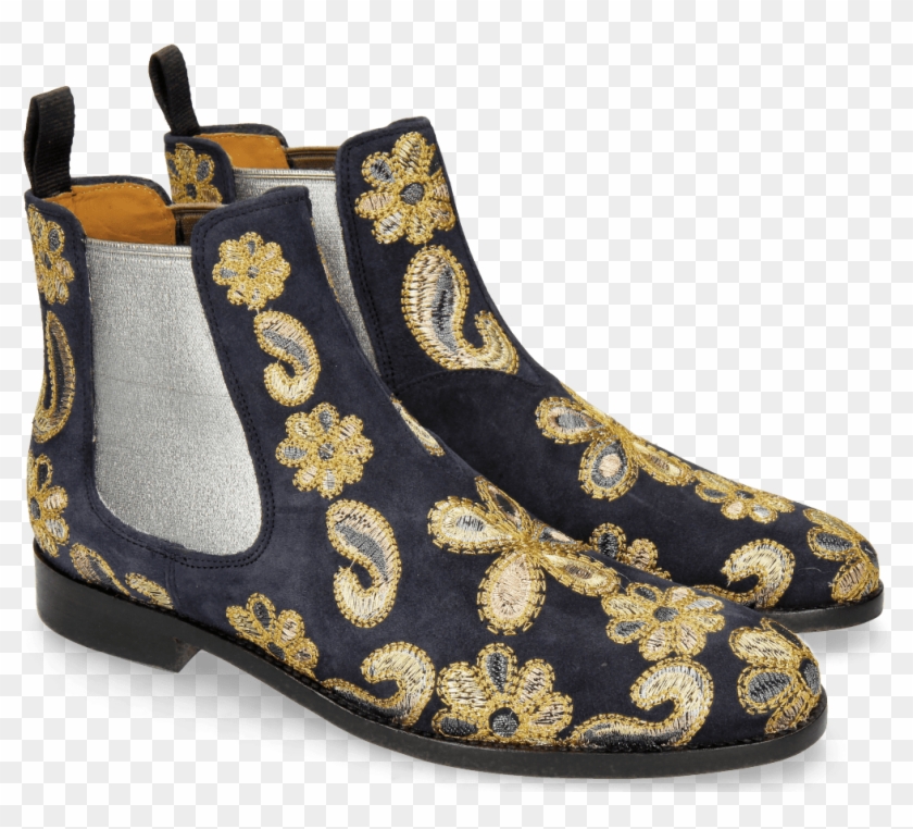 Ankle Boots Roberta 8 Lima Night Blue Embrodery Paisley - Damen Stiefeletten Chelsea Boots Ankle Boots Von Melvin Clipart #1675045