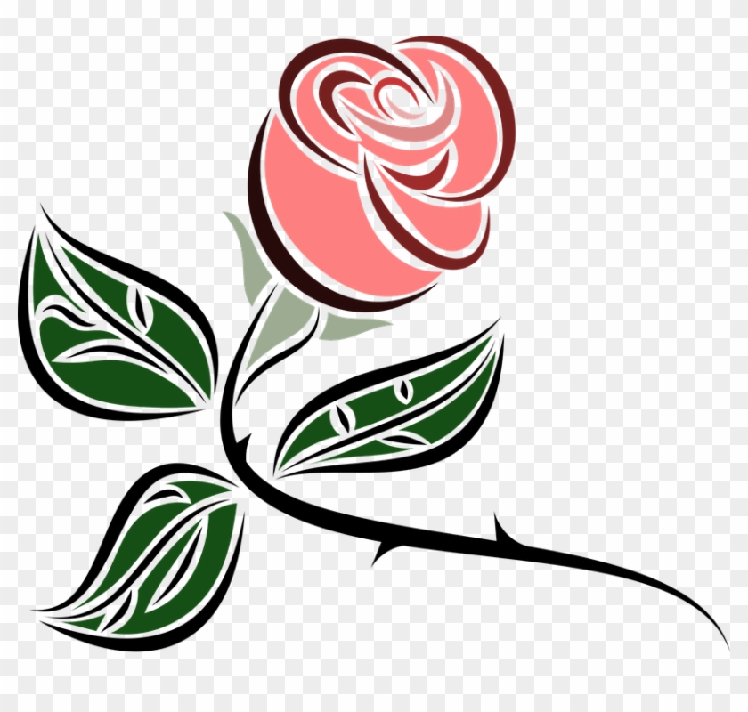 Flower Foliage Leaf Leaves Pink Plant Rosa Rose - Free Clipart Pink Rose - Png Download #1675362