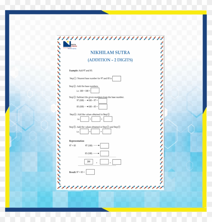 Nava Vision Home Vedic Maths Practice Worksheets V - Mathematics Clipart #1675453