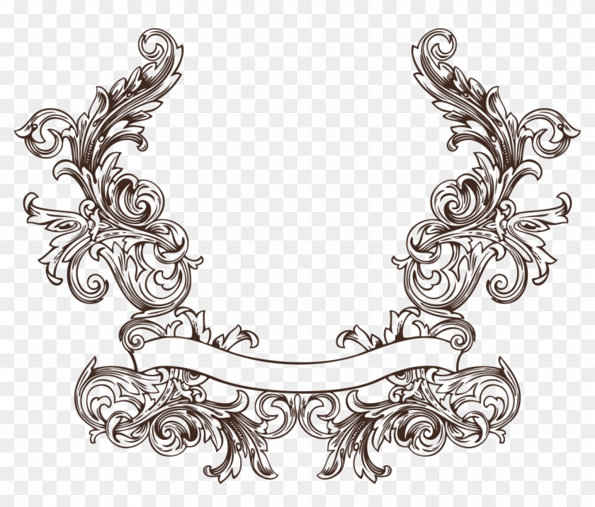 Flourish Vector Ukiran - European Lace Vector Free Clipart