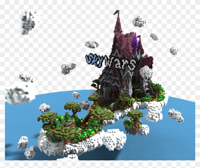 Fantasy Cloud Castle Spawn/hub Colorful - Minecraft Colorful Fantasy Builds Clipart #1675532