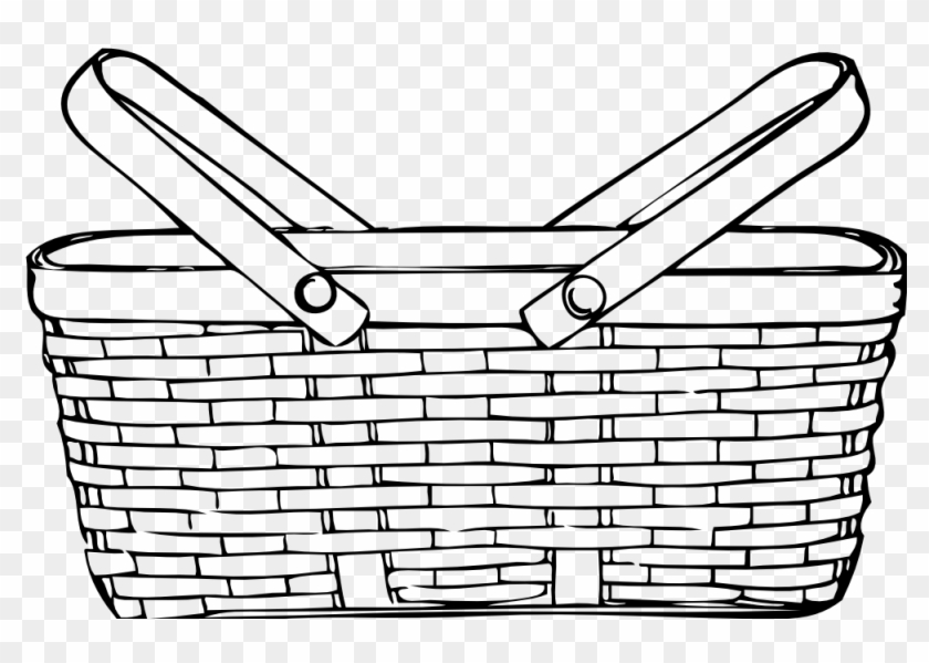 Picnic Basket Clipart Black And White Ourclipart Png - Basket Image Black And White Transparent Png