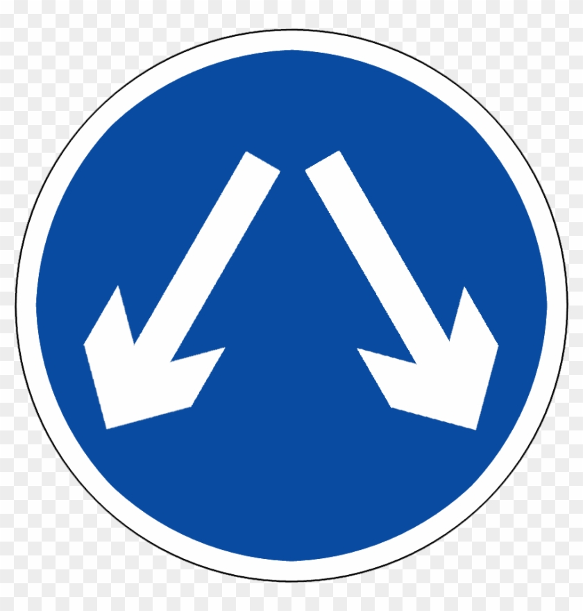 Sing Splitway - Approaching Traffic On Both Sides Sign Clipart