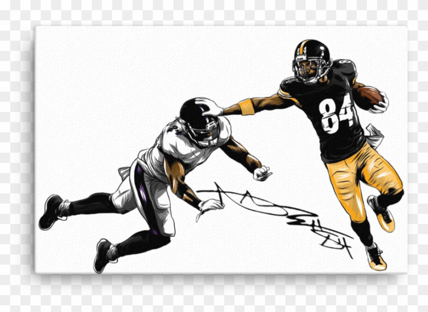 Boomin Past Defense Antonio Brown Steelers Canvas - Player Clipart #1677299