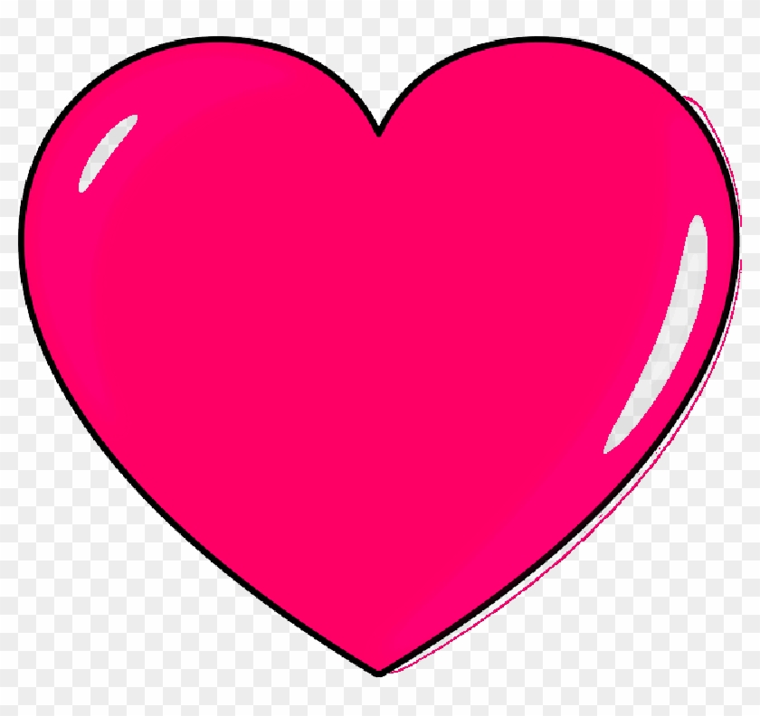 Small Outline Cartoon Heart Love Pink  Hearts 